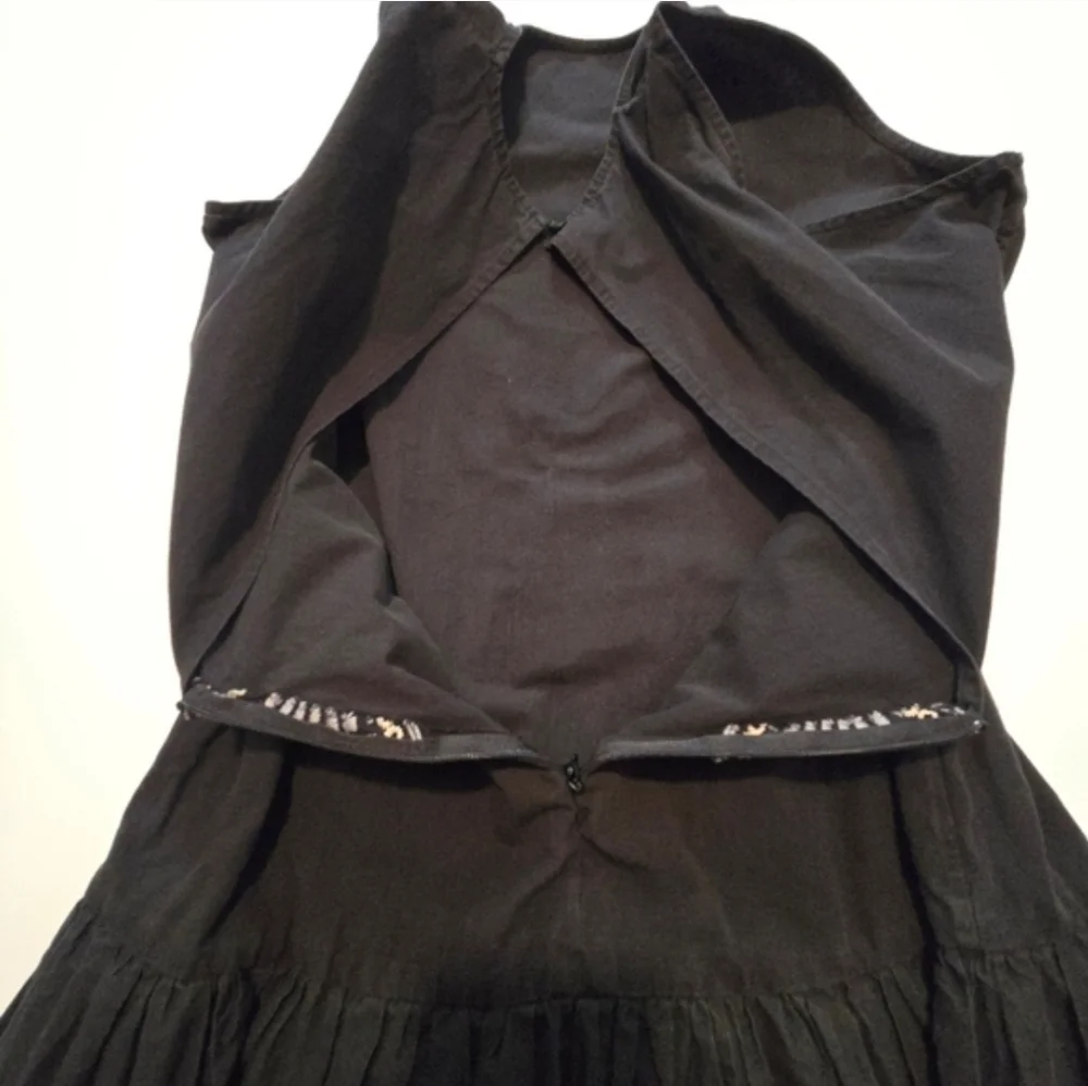 Vanessa Bruno Alais Dress In Black Midi Sleeveless Crew neck Back zipper Size 8 - Picture 10 of 12